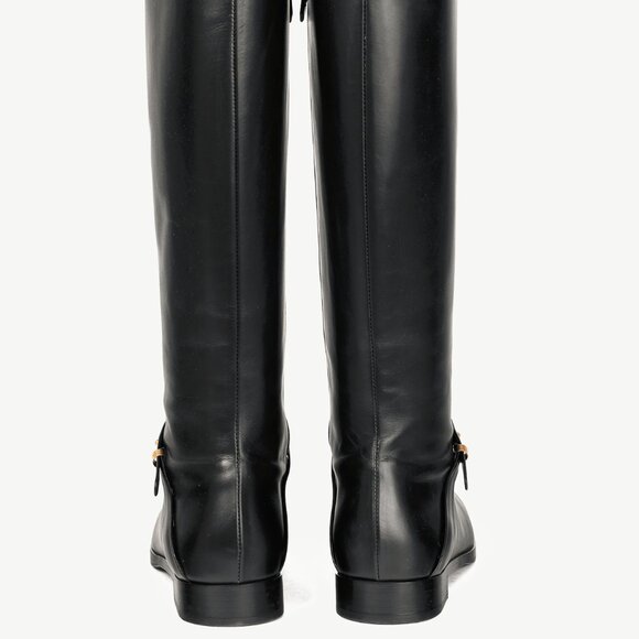 Gucci Rosie Black Elite Calf Leather Riding Boots - Picture 4 of 14